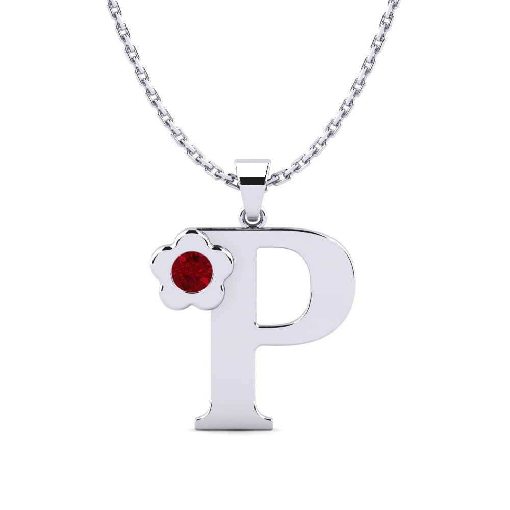 Rund Roter Zirkonia Damen anhänger Jeanmarie P