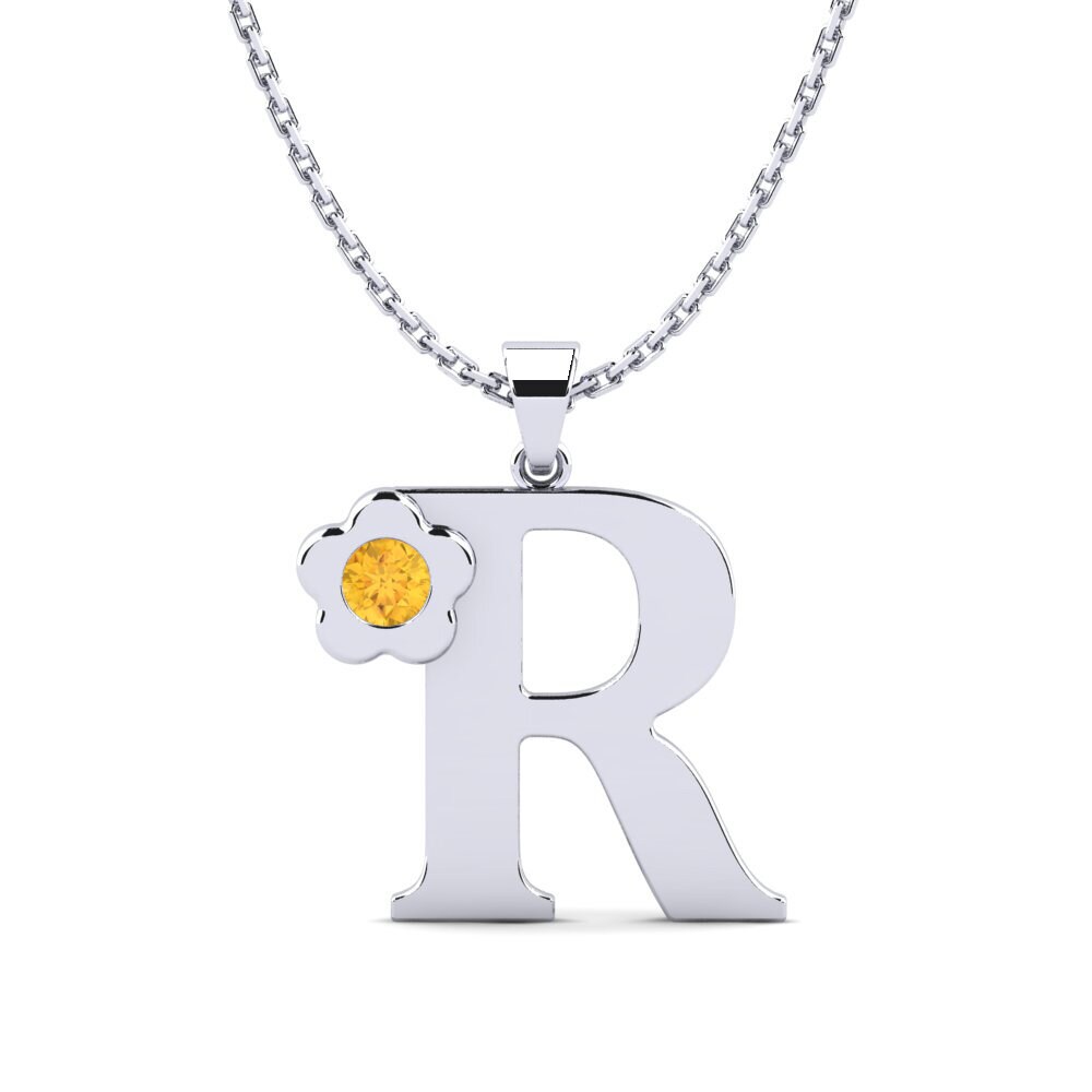 Rund Citrin Damen anhänger Jeanmarie R