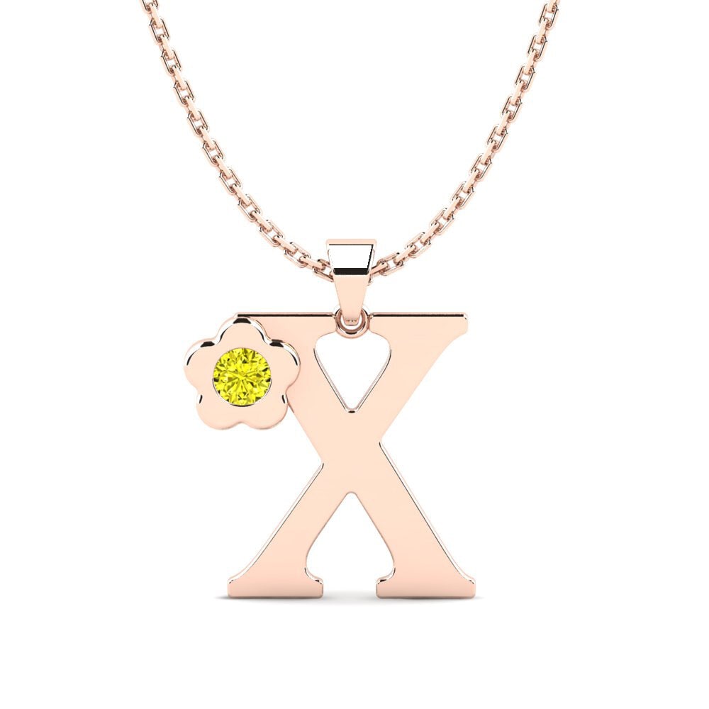 Rotgold 585 Gelber Diamant Damen anhänger Jeanmarie X