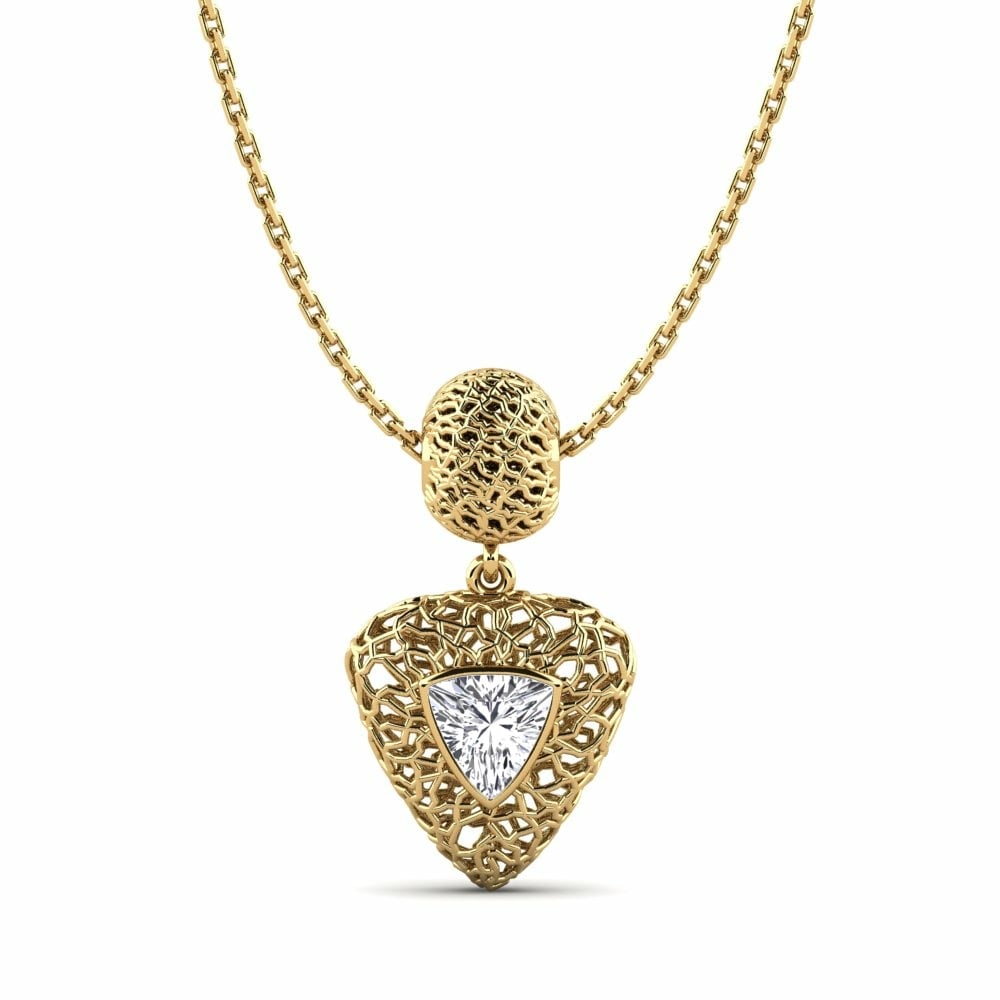 Or Jaune 14k Pendentif pour femme Jeanne