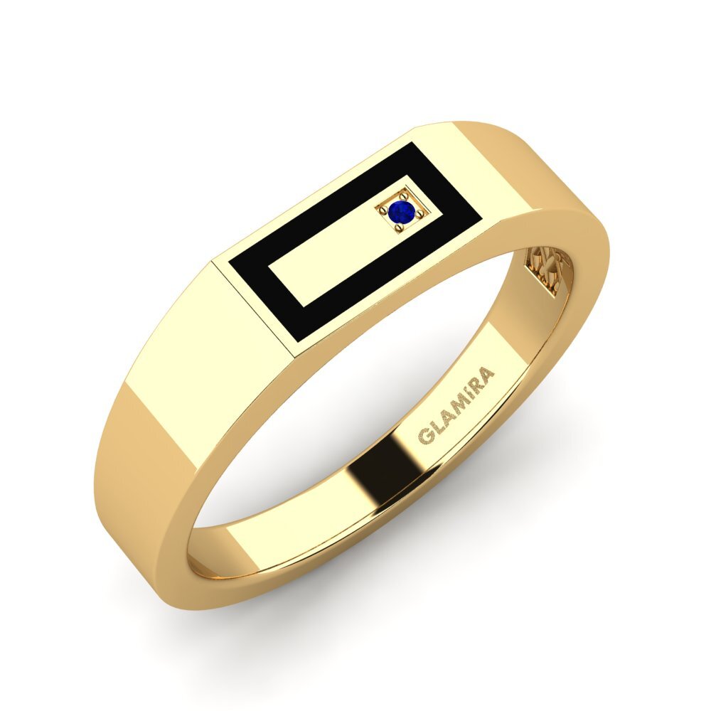 Oro Giallo 750 Zaffiro Anello da uomo Jefferson