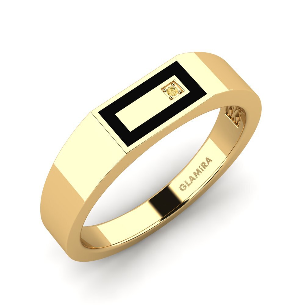 Oro Giallo 585 Diamante Giallo Anello da uomo Jefferson
