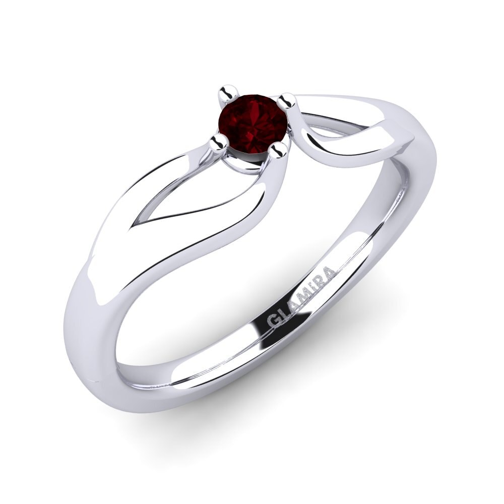 Garnet Engagement Ring Jeffrey 0.1 crt