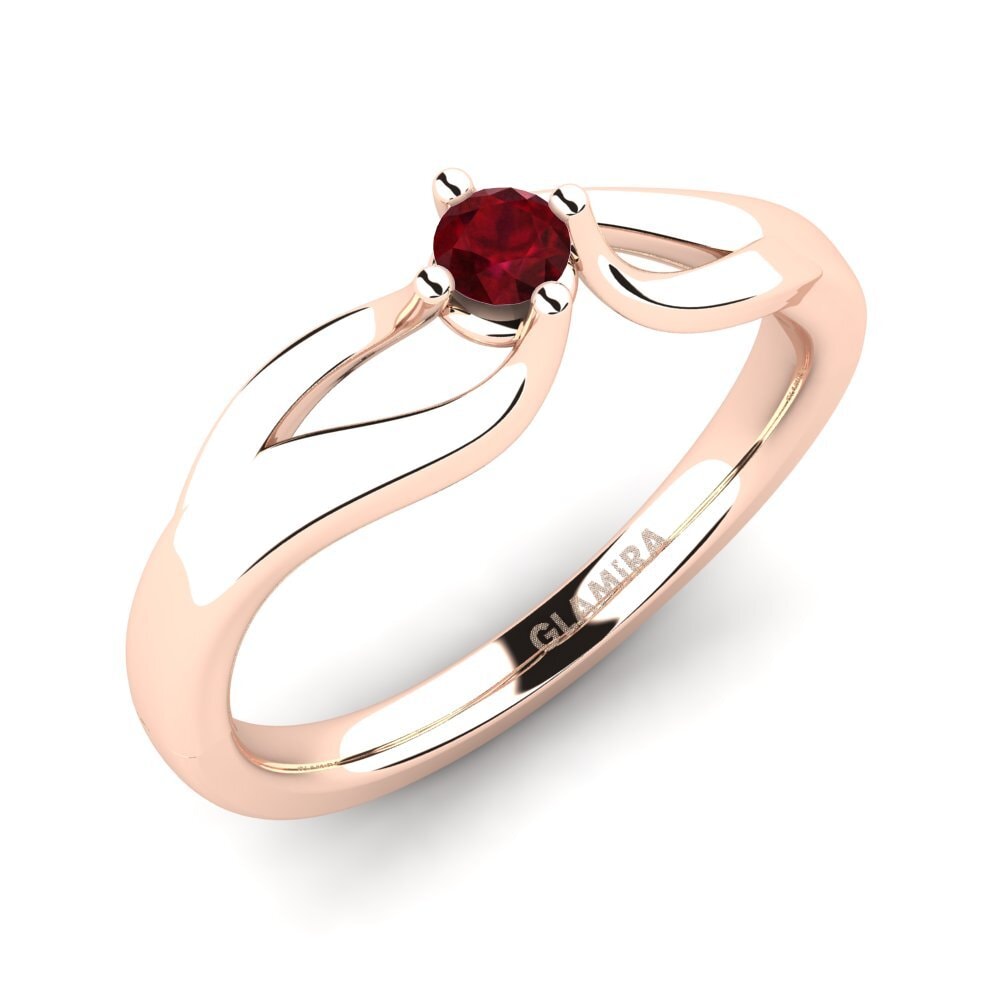 14ct Rose Gold Ruby Engagement Ring Jeffrey 0.1 crt