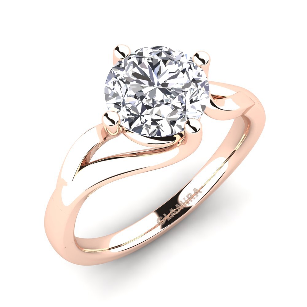 14ct Rose Gold Engagement Ring Jeffrey 1.6 crt