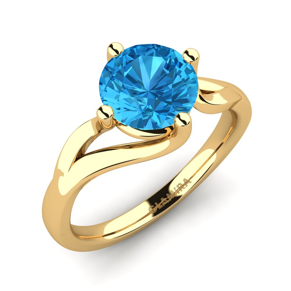 Blue Topaz Engagement Ring Jeffrey 1.6 crt