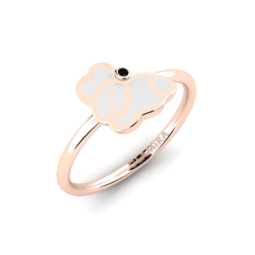 Ouro Rosa 14K Diamante Negro Anel Infantil Jelle