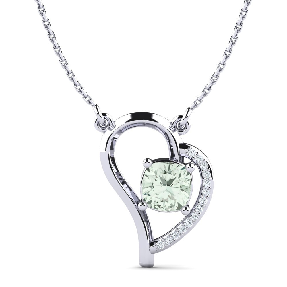 950 Palladium Green Amethyst Women's Necklace Jemika