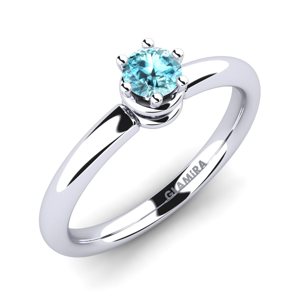 Blue Zircon Engagement Ring Jemma