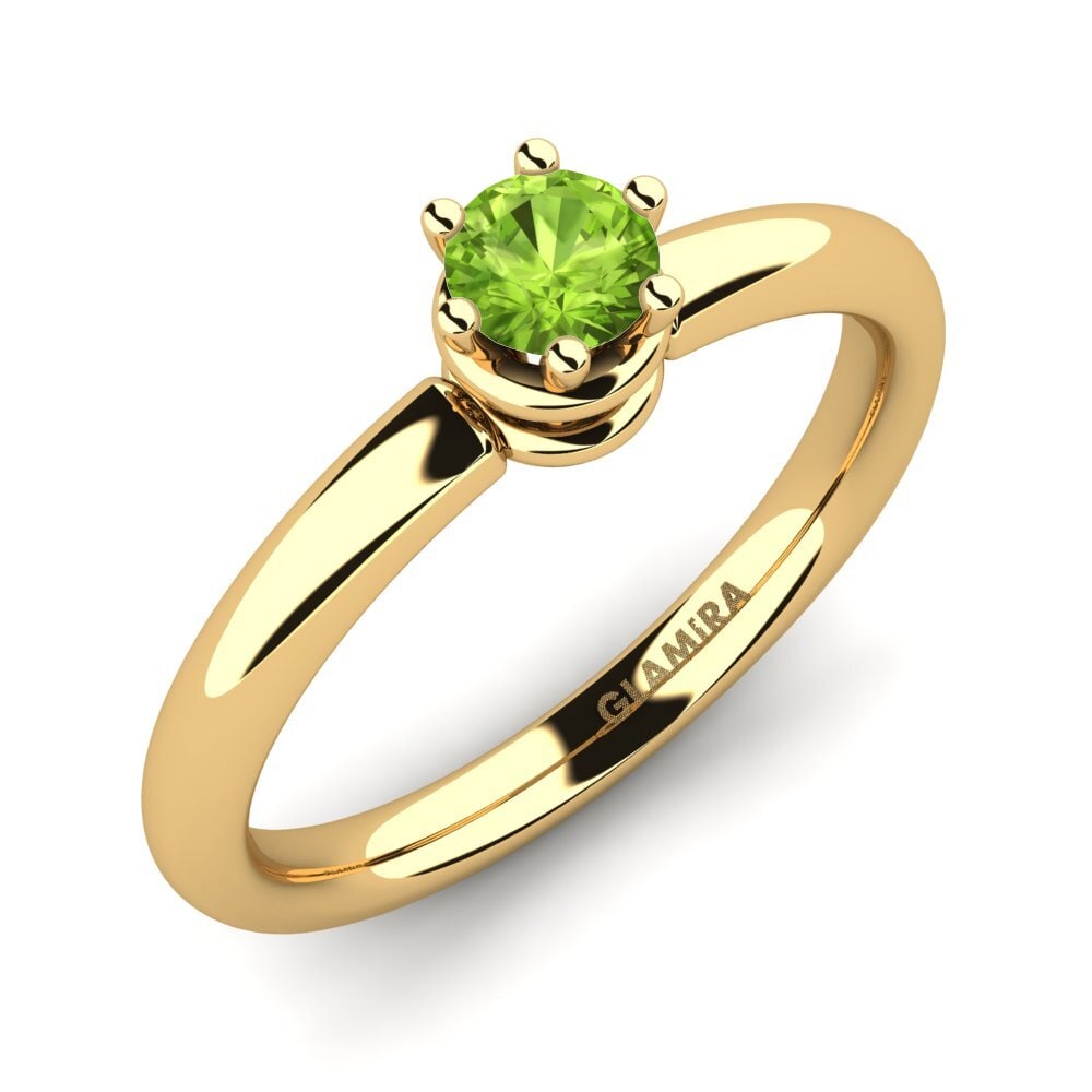 9k Oro Amarillo Peridoto Anillo de compromiso Jemma