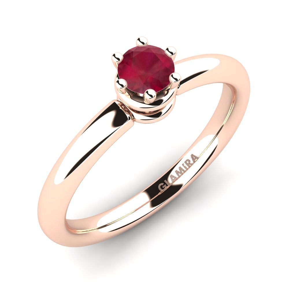 14ct Rose Gold Ruby Engagement Ring Jemma