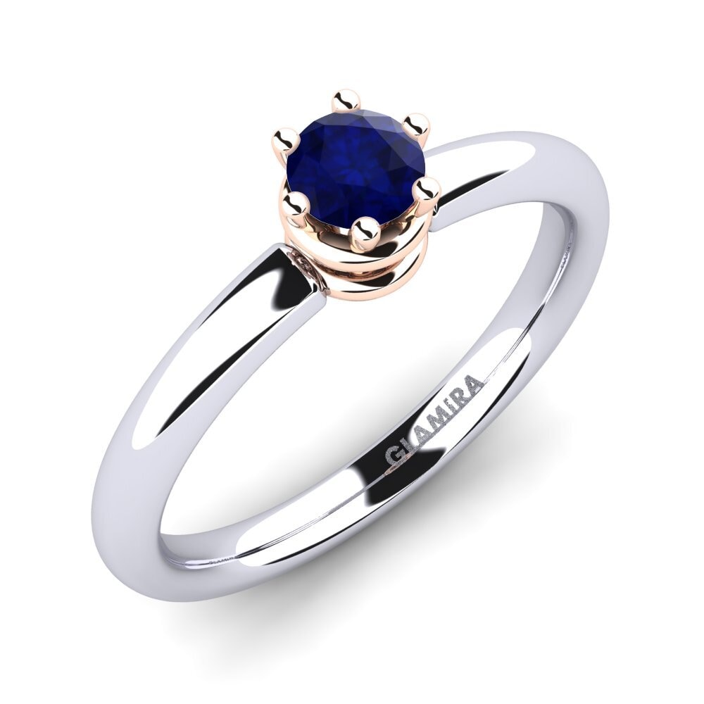 18ct White / Rose Gold Sapphire Engagement Ring Jemma