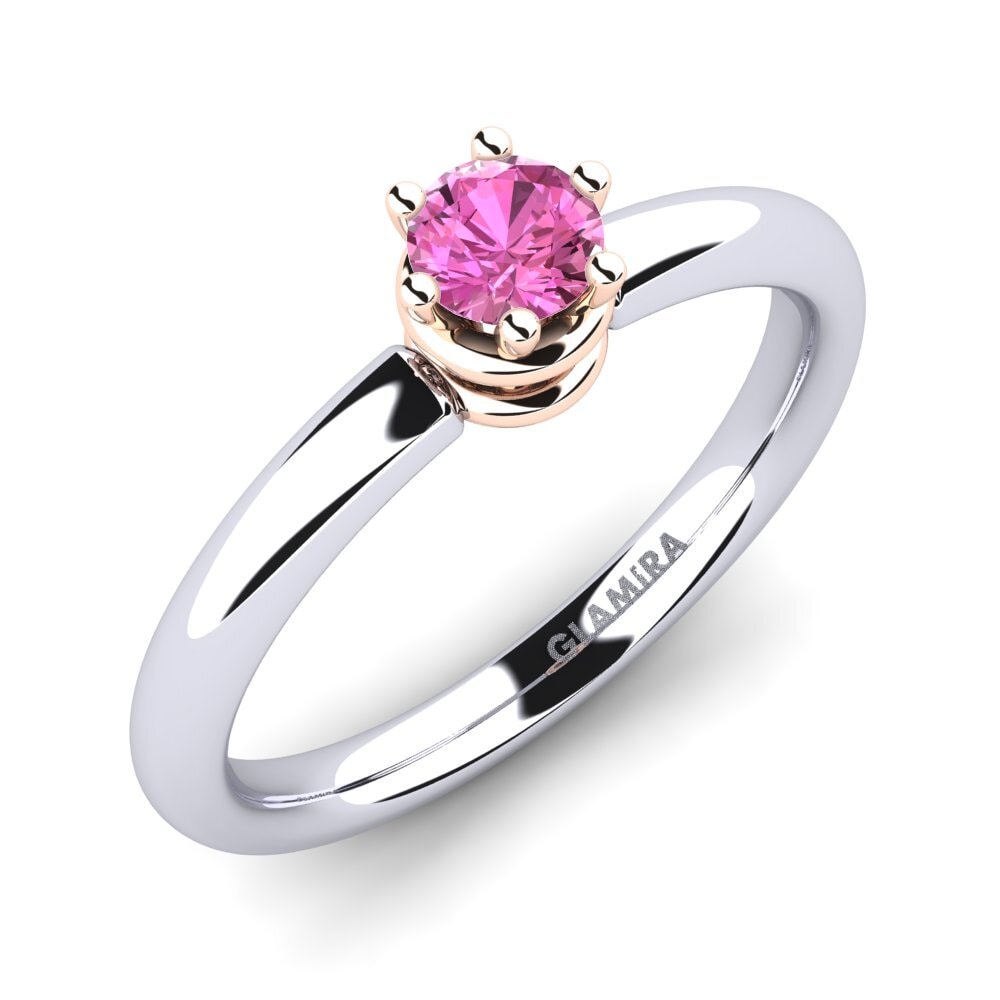 14ct White & Rose Gold Pink Topaz Engagement Ring Jemma