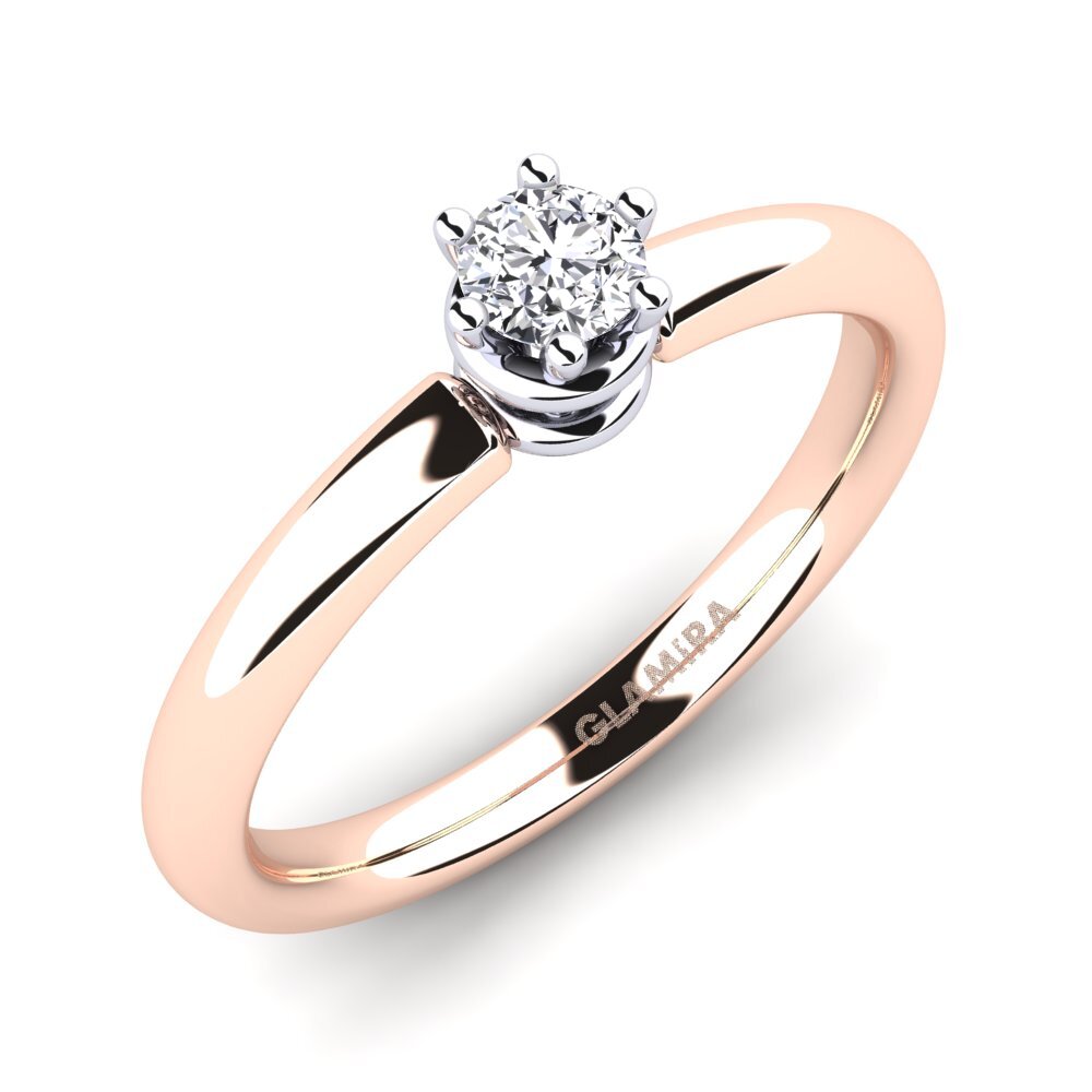 14ct Rose / White Gold Engagement Ring Jemma 0.16 crt
