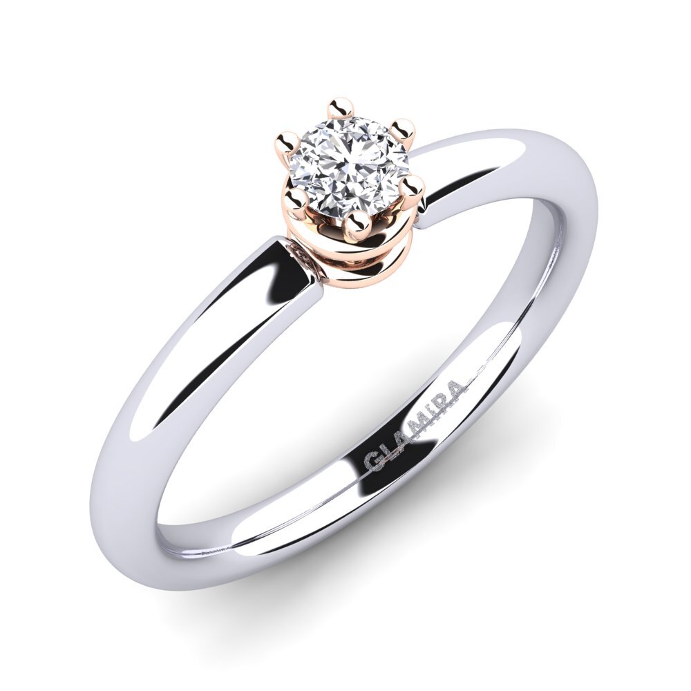 14ct White / Rose Gold Engagement Ring Jemma 0.16 crt