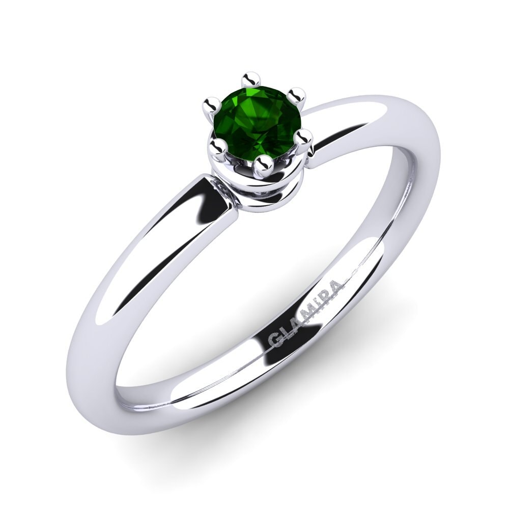 Green Tourmaline Engagement Ring Jemma 0.16 crt