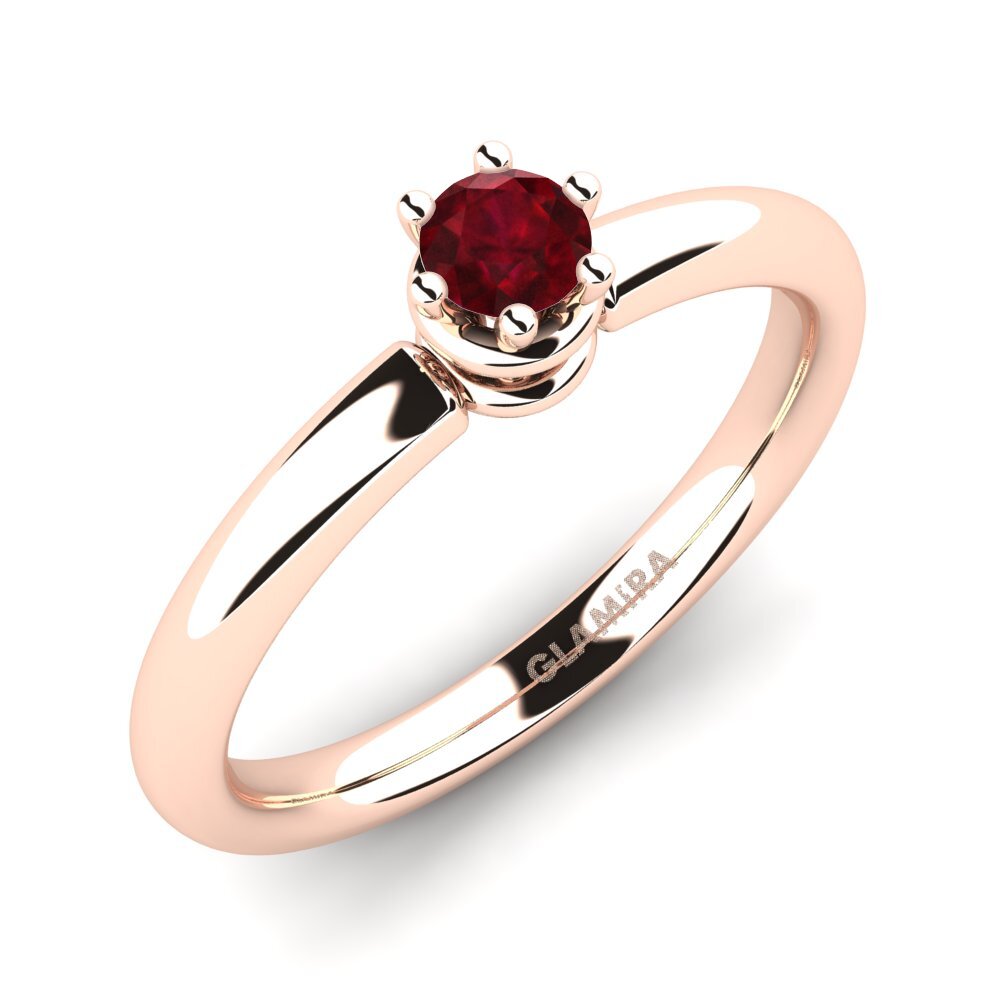 14ct Rose Gold Ruby Engagement Ring Jemma 0.16 crt