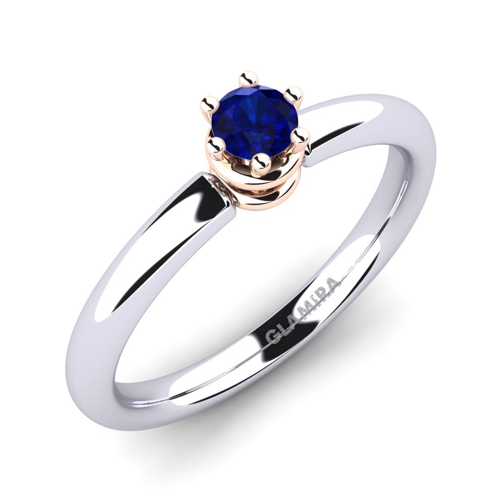 18ct White / Rose Gold Sapphire Engagement Ring Jemma 0.16 crt