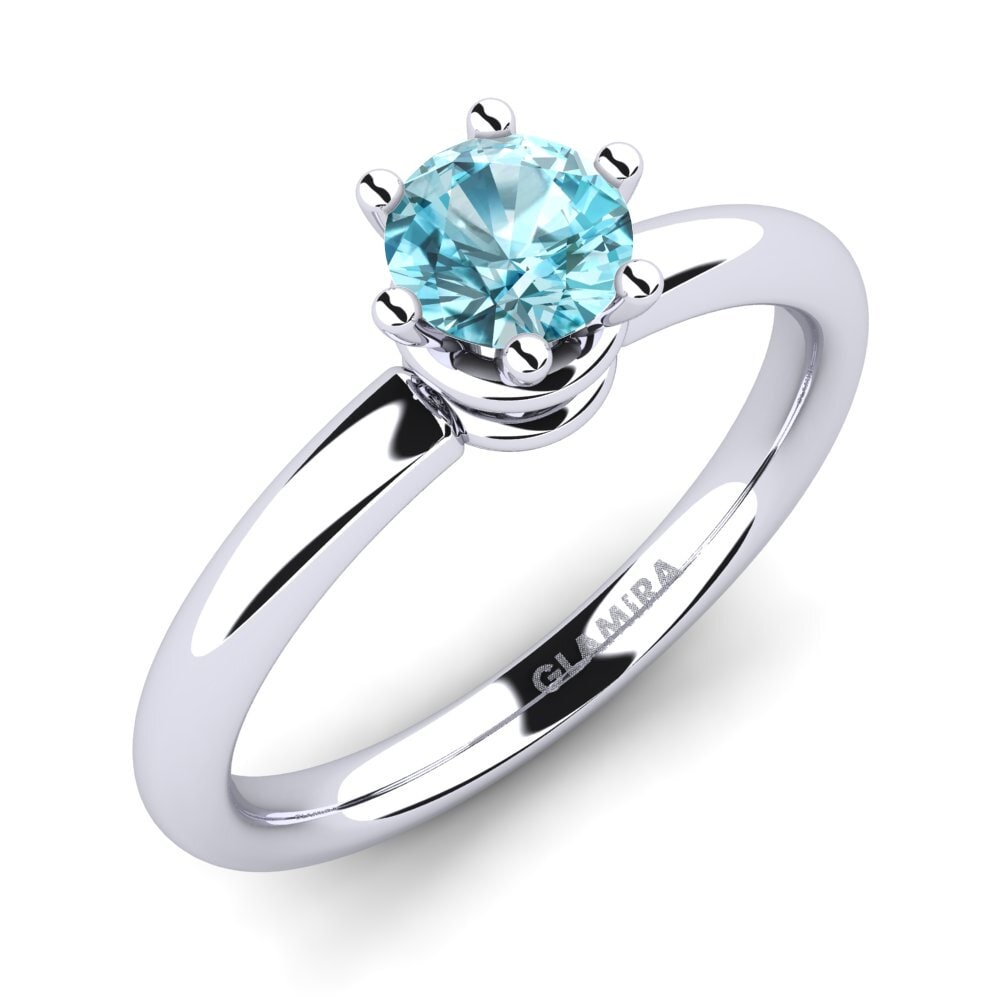 Blue Zircon Engagement Ring Jemma 0.5 crt