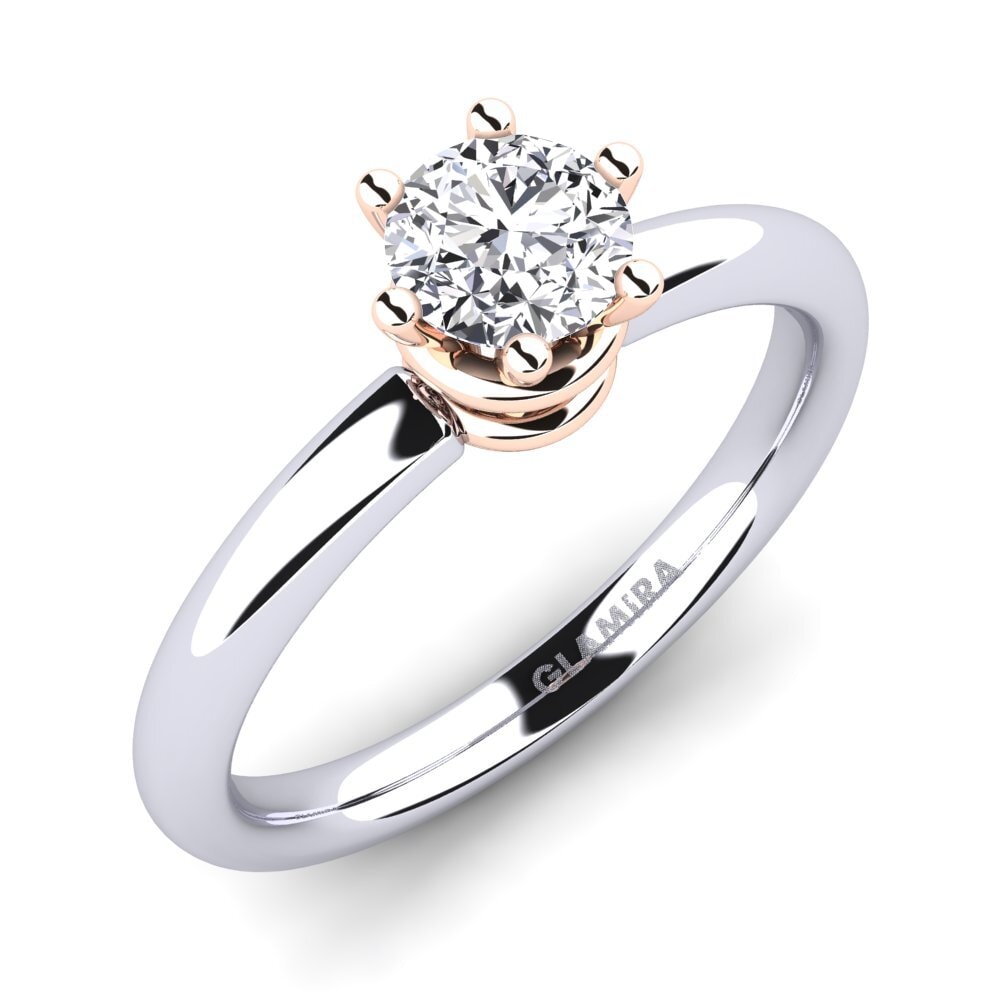 14ct White / Rose Gold Diamond Engagement Ring Jemma 0.5 crt