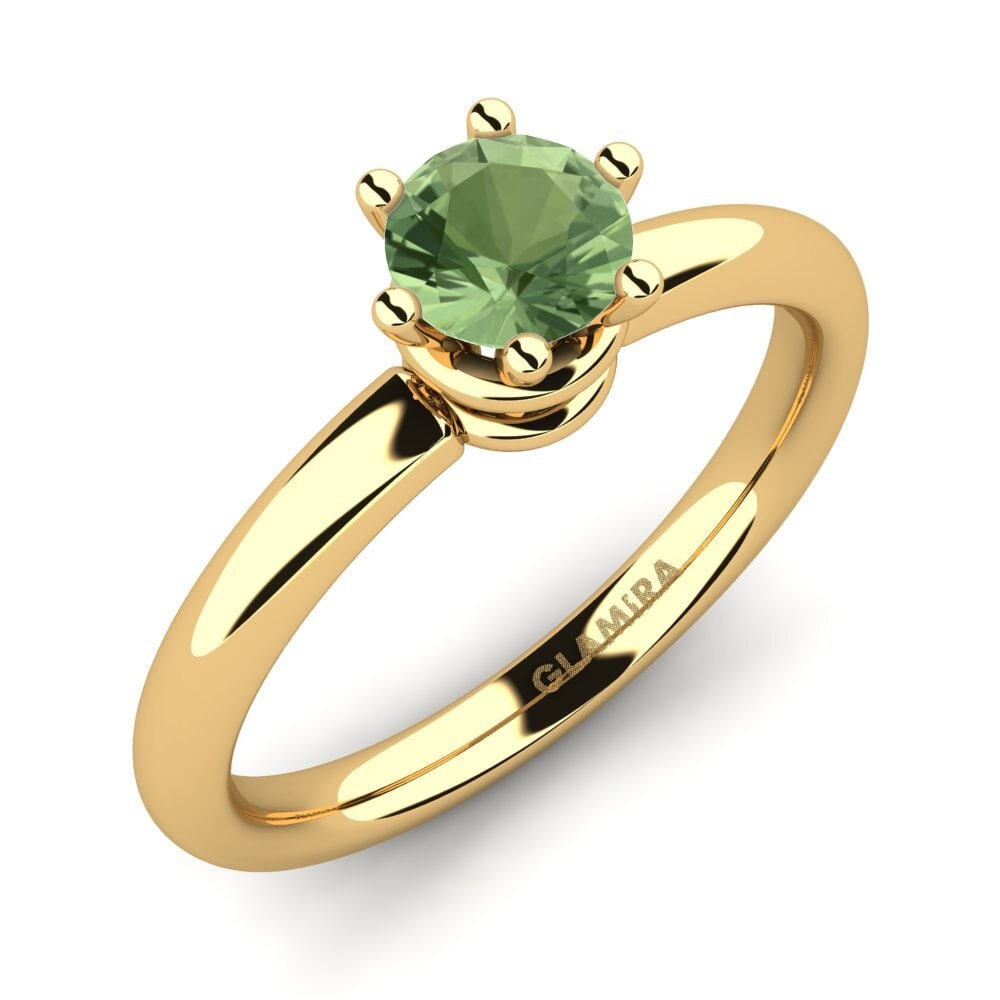 14ct Yellow Gold Green Sapphire Engagement Ring Jemma 0.5 crt
