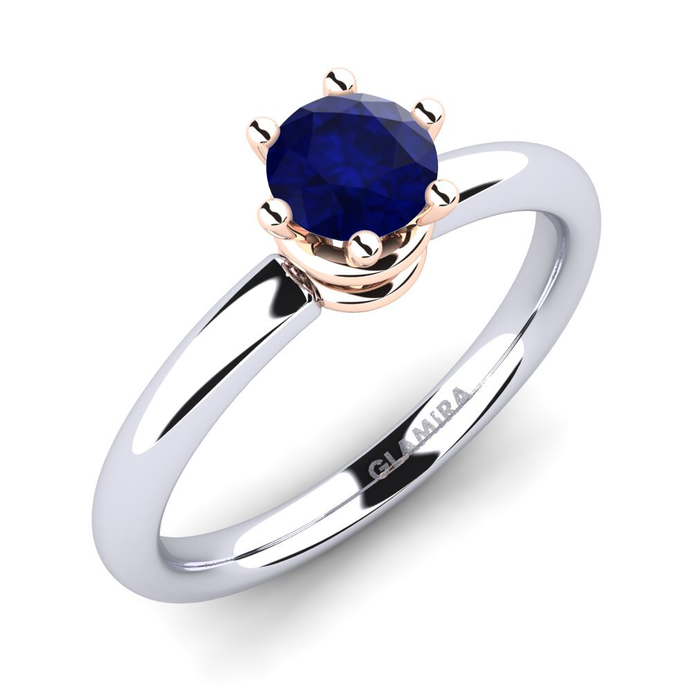 18ct White / Rose Gold Sapphire Engagement Ring Jemma 0.5 crt