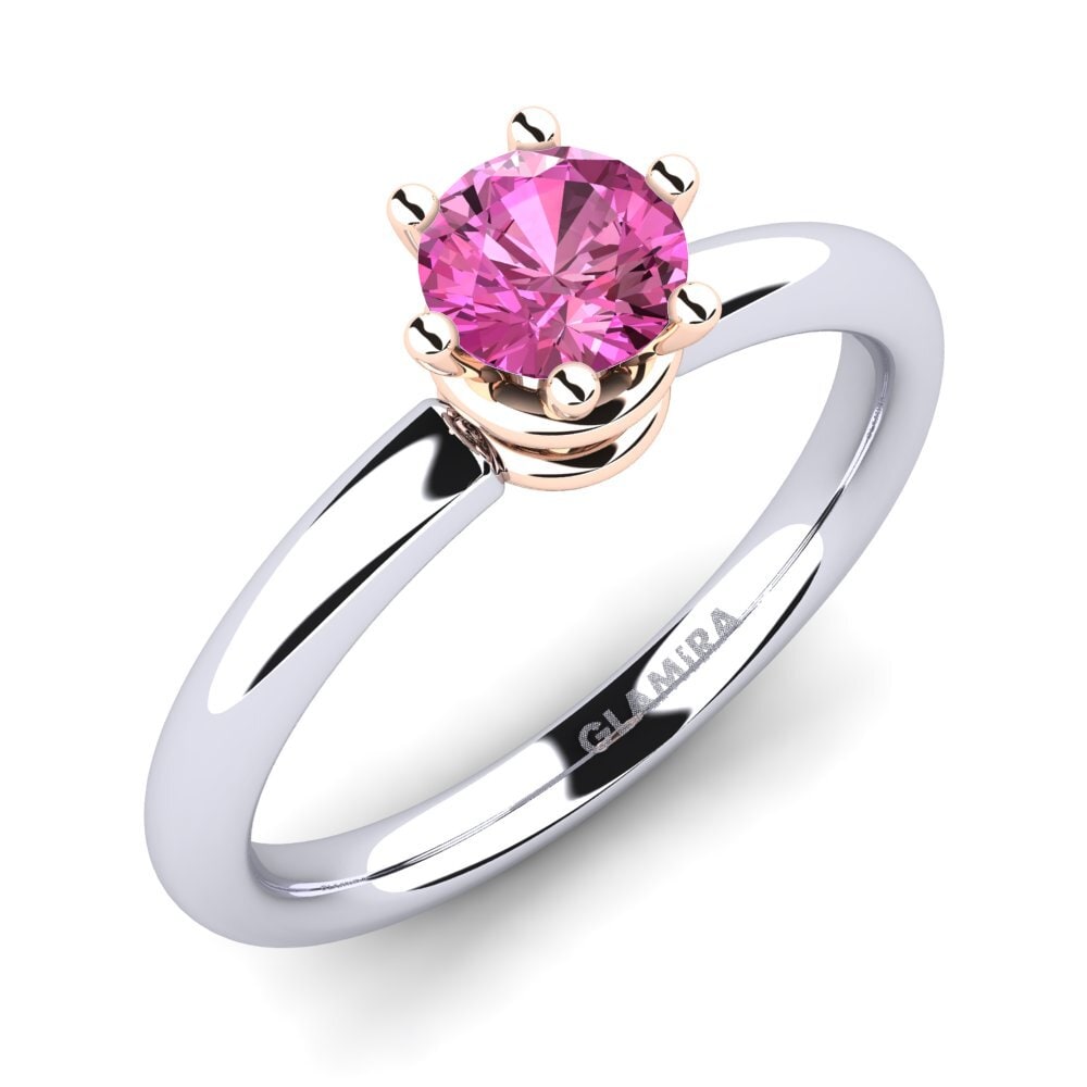 14ct White & Rose Gold Pink Topaz Engagement Ring Jemma 0.5 crt