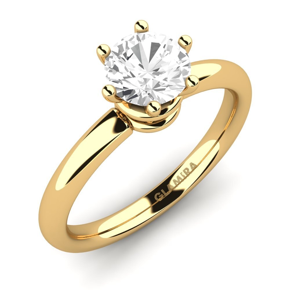 14ct Yellow Gold White sapphire Engagement Ring Jemma 0.8 crt