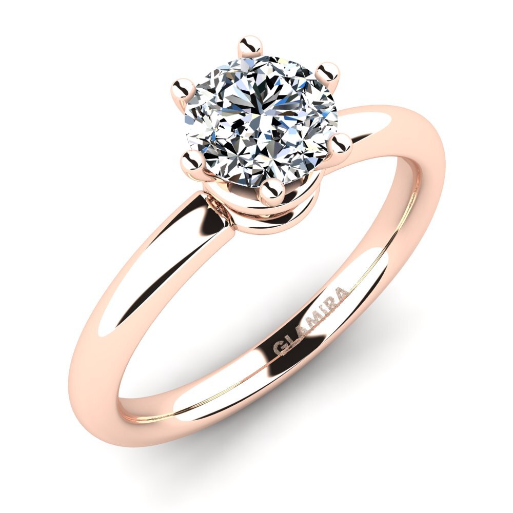 9 Ayar Pembe Altın Kadın Yüzük Jemma 0.8 crt