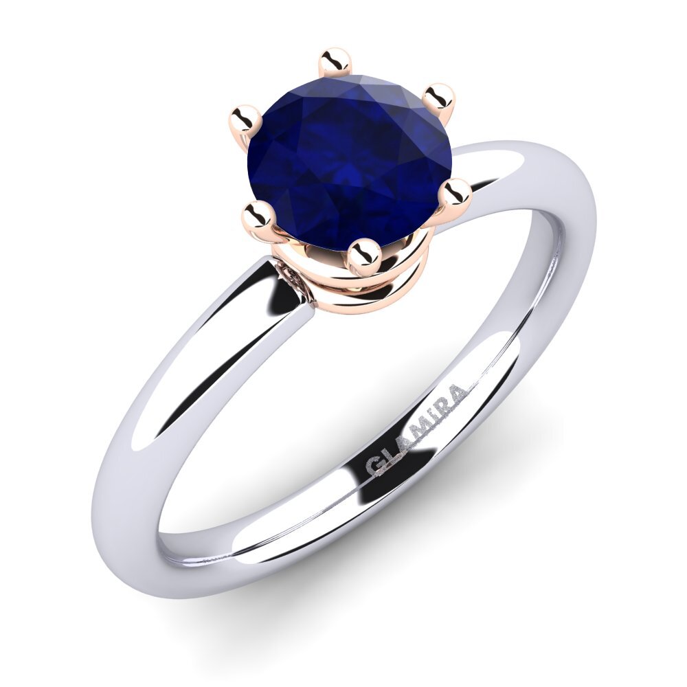 18ct White / Rose Gold Sapphire Engagement Ring Jemma 0.8 crt