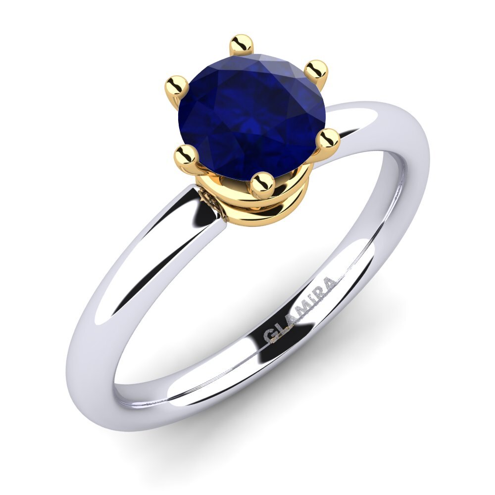 18ct White / Yellow Gold Sapphire Engagement Ring Jemma 0.8 crt
