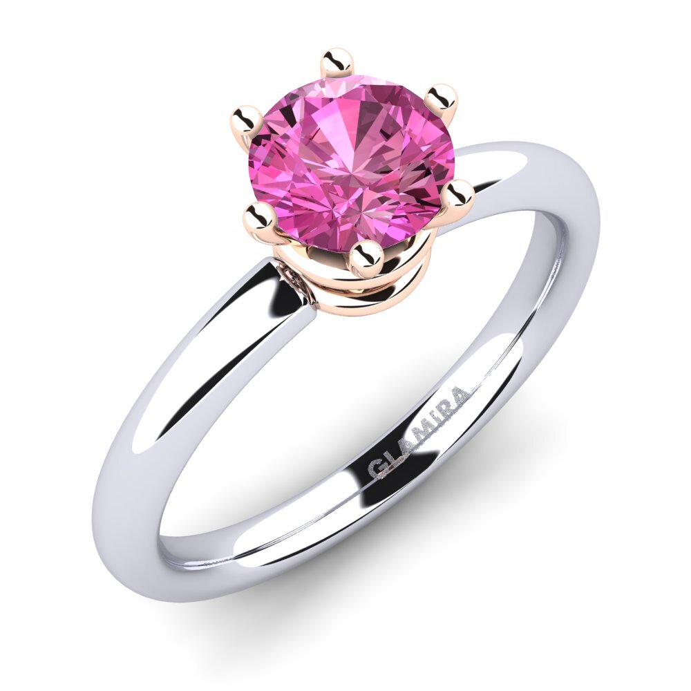 14ct White & Rose Gold Pink Topaz Engagement Ring Jemma 0.8 crt