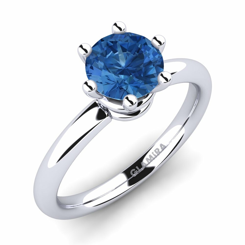 Donker Blauwe Zirkoon Verlovingsring Jemma 1.0 crt