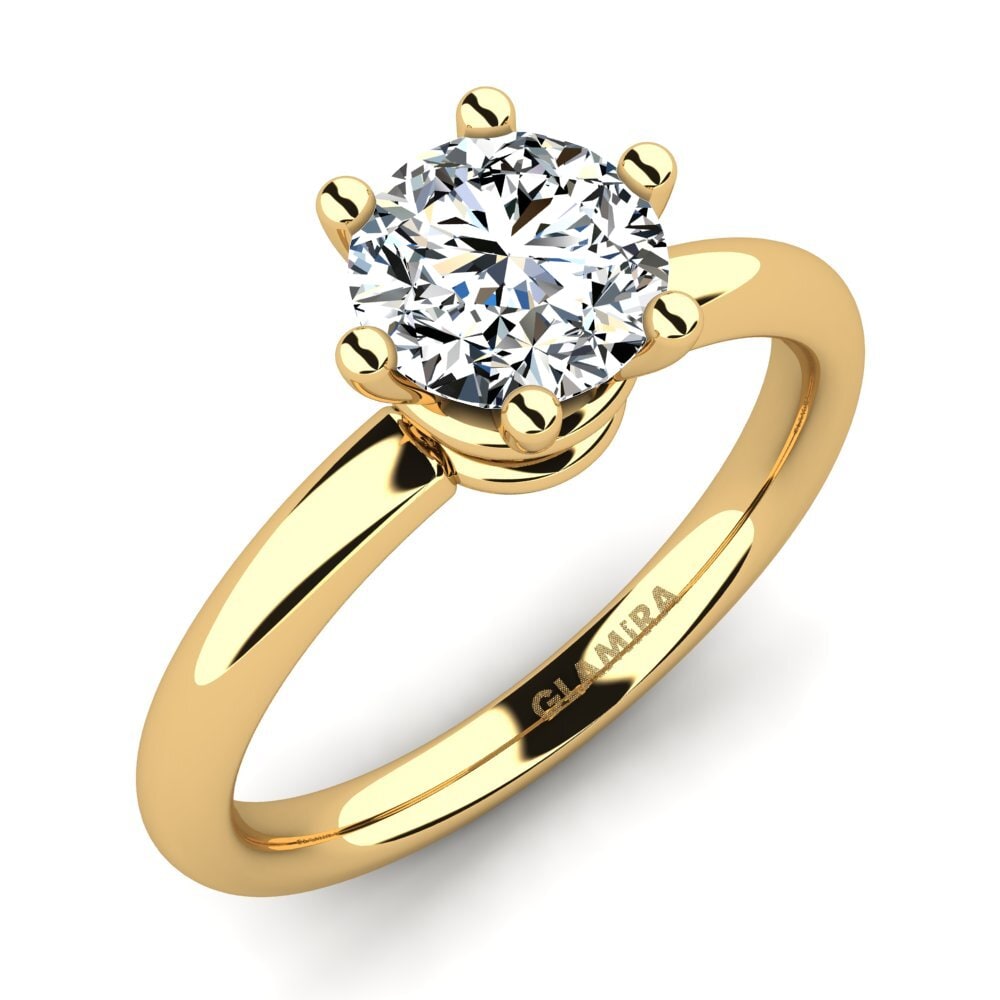 14k Yellow Gold Zirconia Engagement Ring Jemma 1.0 crt