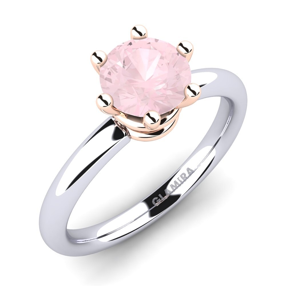 14ct White & Rose Gold Rose Quartz Engagement Ring Jemma 1.0 crt