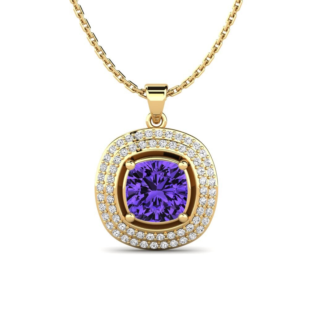 Gelbgold 585 Tansanit Damen anhänger Jenacis