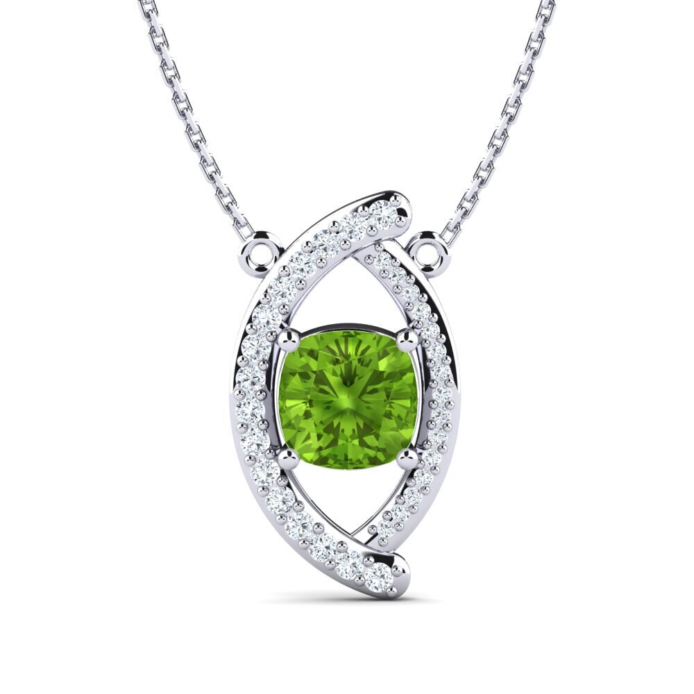 Cushion Peridot Women's Necklace Jenasia