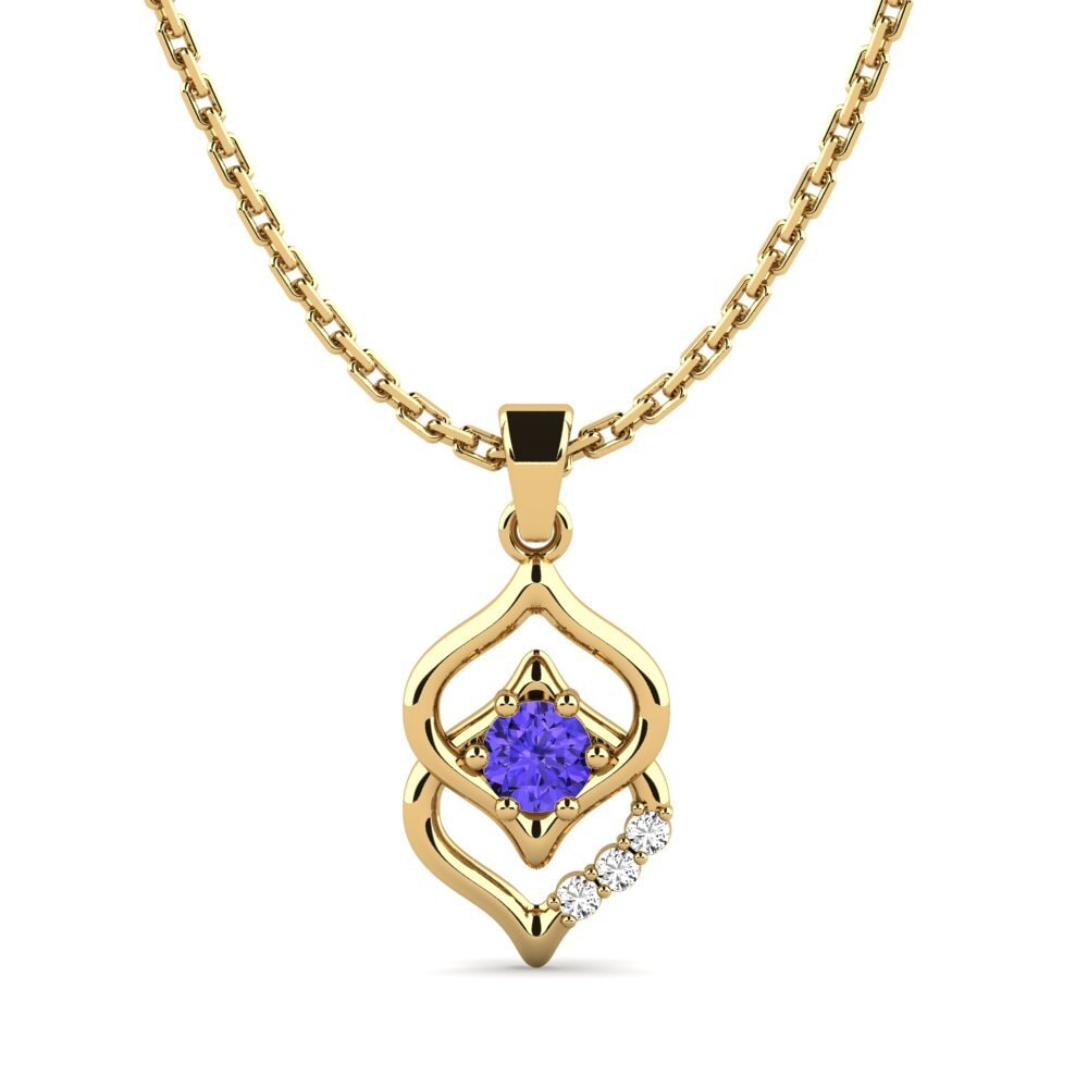 18k Oro Amarillo Tanzanita Colgante de Mujer Jenisper