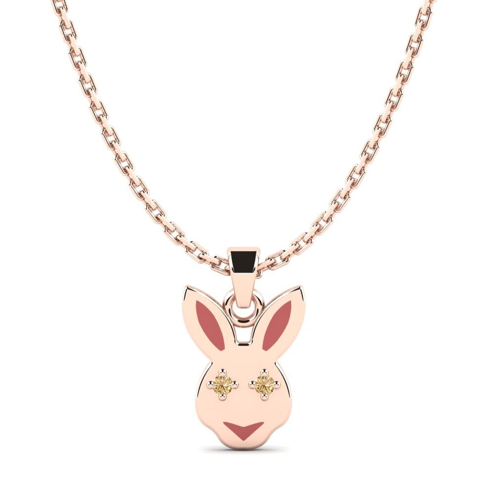 14ct Rose Gold Brown Diamond Kid's Pendant Jenni