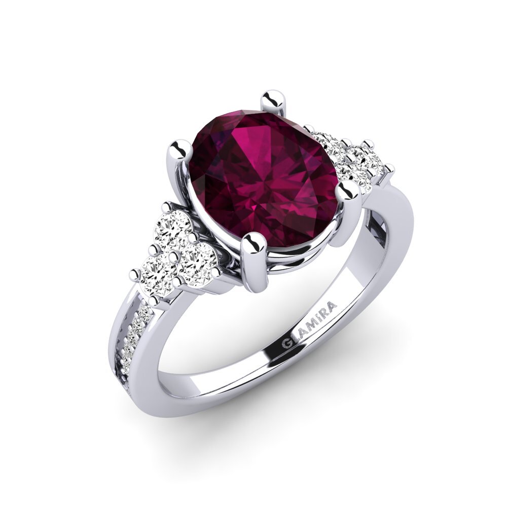 Oval Rhodolite Garnet Engagement Ring Jennivie