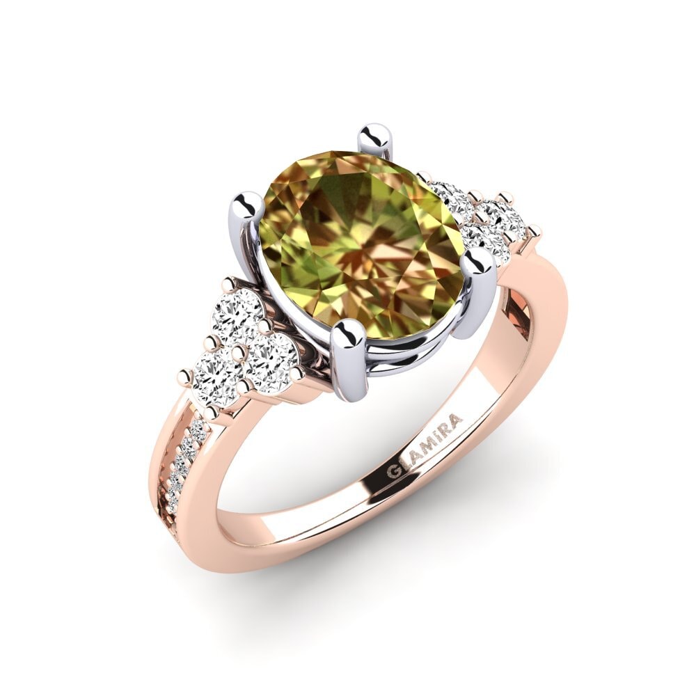 14ct Rose / White Gold Sultan Stone Engagement Ring Jennivie