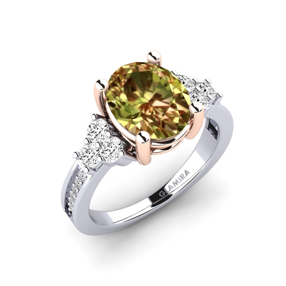 14ct White / Rose Gold Sultan Stone Engagement Ring Jennivie