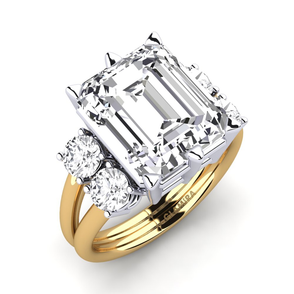 14k Oro Amarillo & Blanco Anillo Jensine