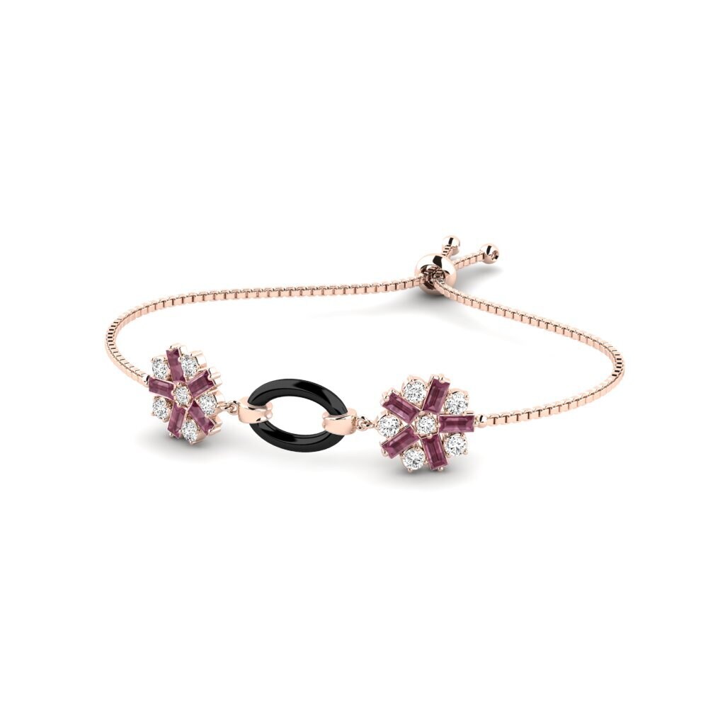 14K Rose Gold Rhodolite Garnet Bracelet Jent