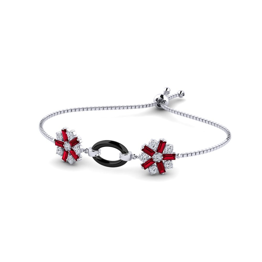 950 Palladium Red Zirconia Women's Bracelet Jent