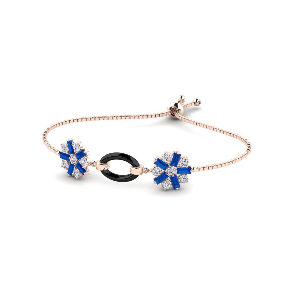 14K Rose Gold Dark Blue Zirconia Bracelet Jent