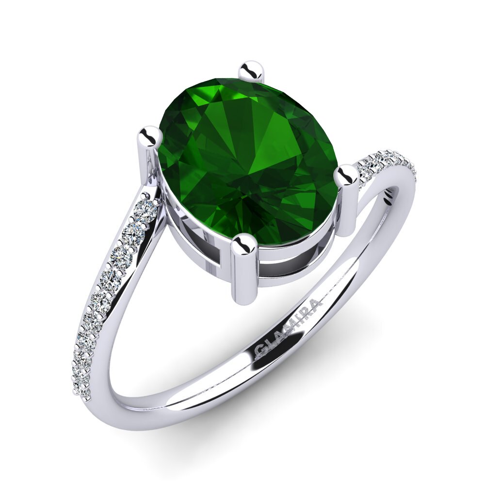 Oval Green Tourmaline Engagement Ring Jentrey