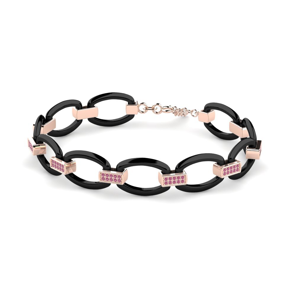 14K Rose Gold Rhodolite Garnet Bracelet Jere