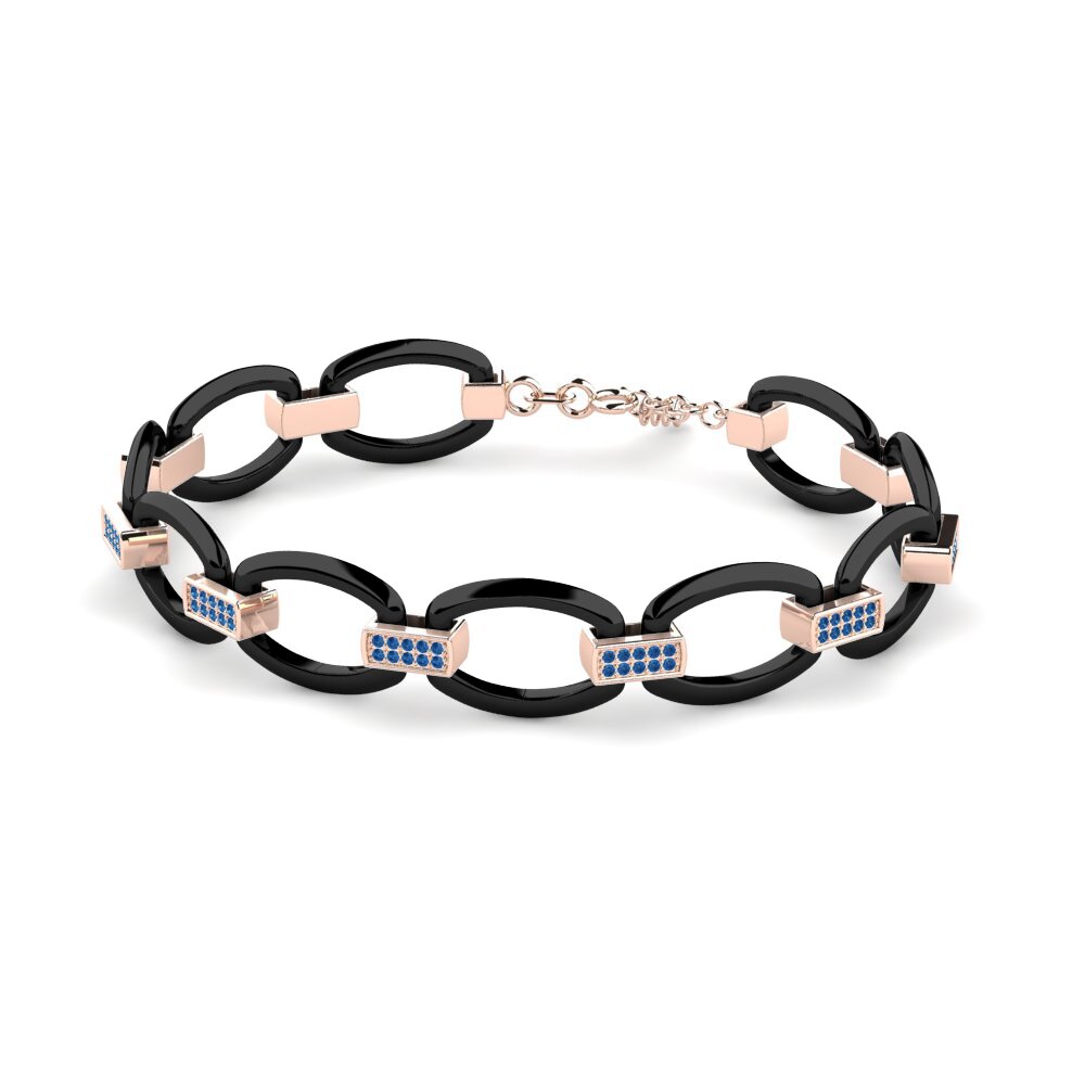 14K Rose Gold Dark Blue Zirconia Bracelet Jere