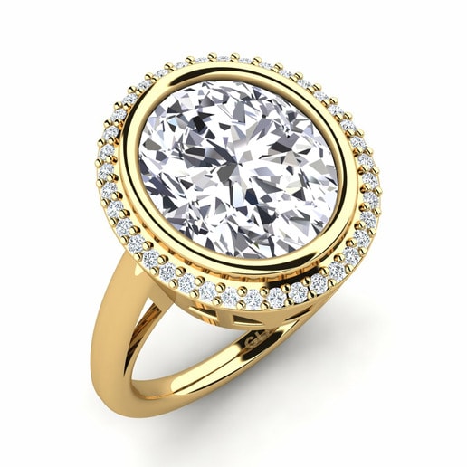 Ring Jermelia 585 Yellow Gold & Diamond & Swarovski Crystal
